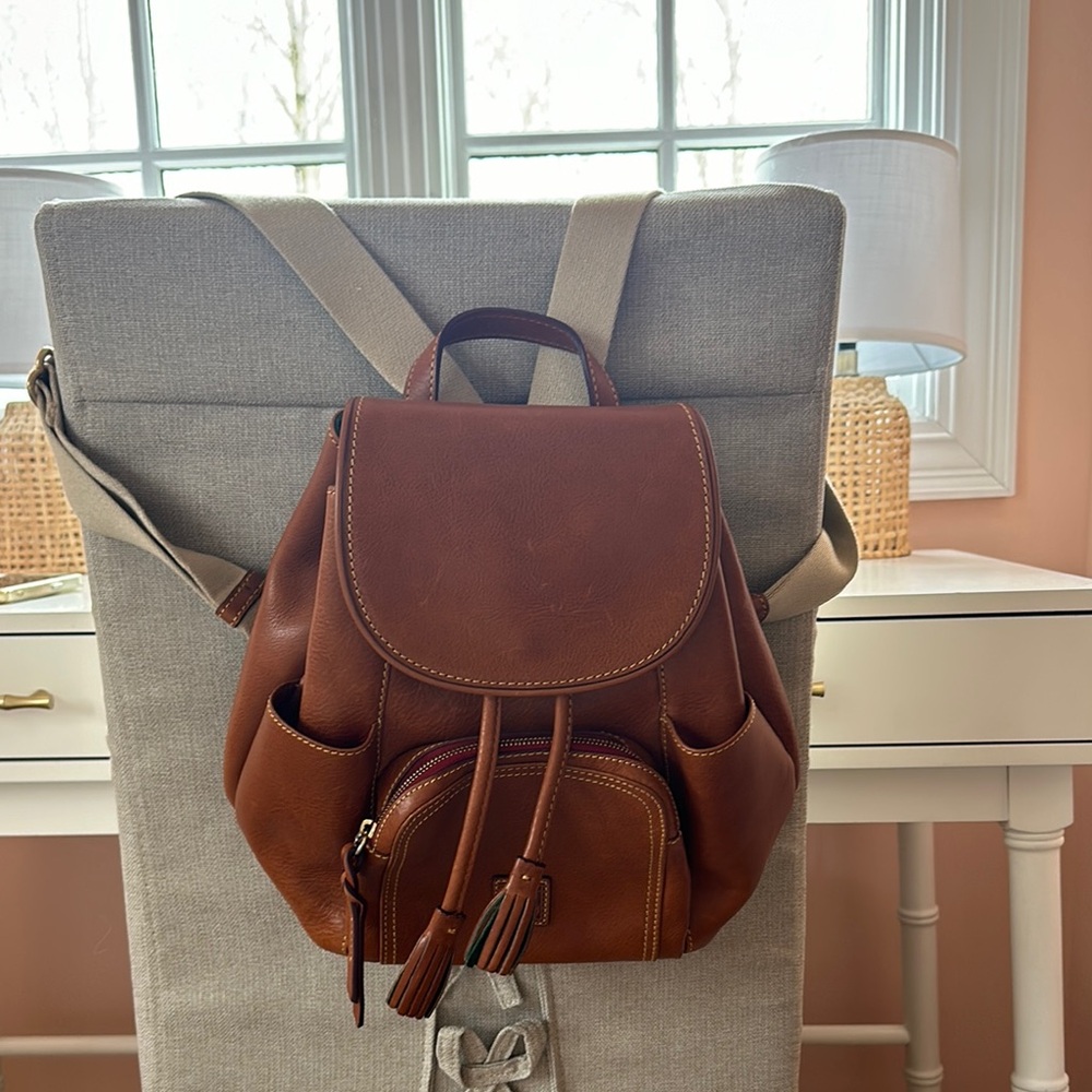 Dooney & Burke Brown Leather Backpack